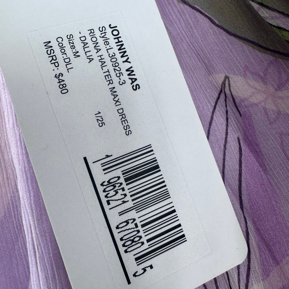 Johnny Was Women's Riona Halter Maxi Dress Sleeveless Purple Size Medium NWT - Picture 11 of 15